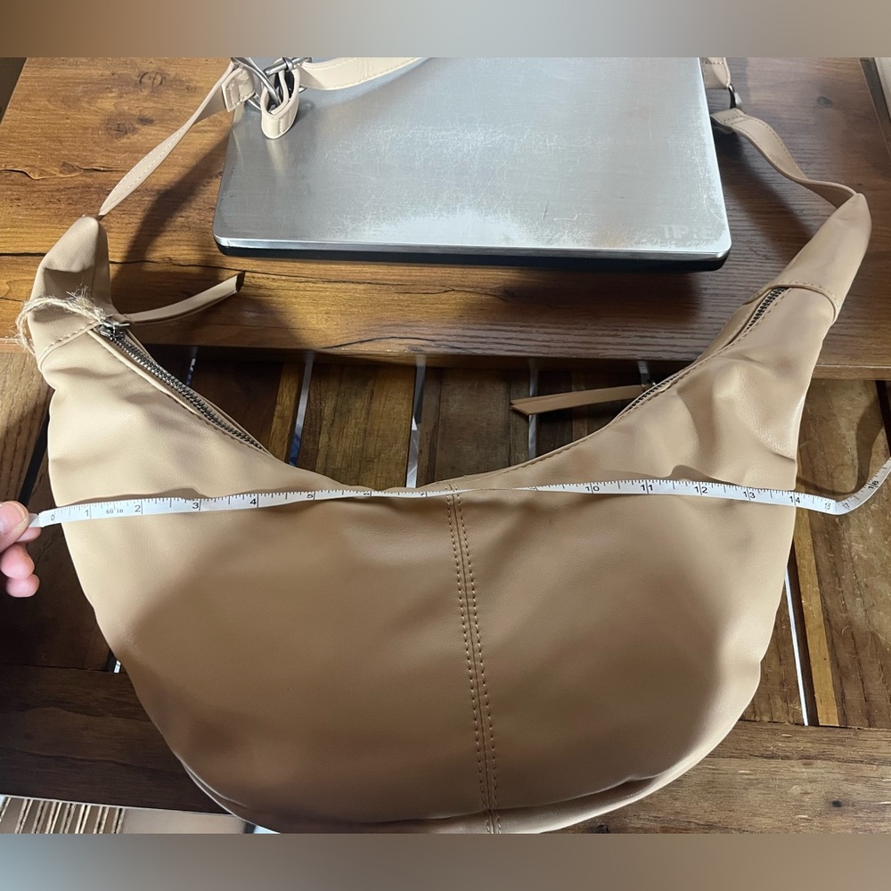 Expressions NYC Tan Leather Shoulder Bag - Picture 5 of 6